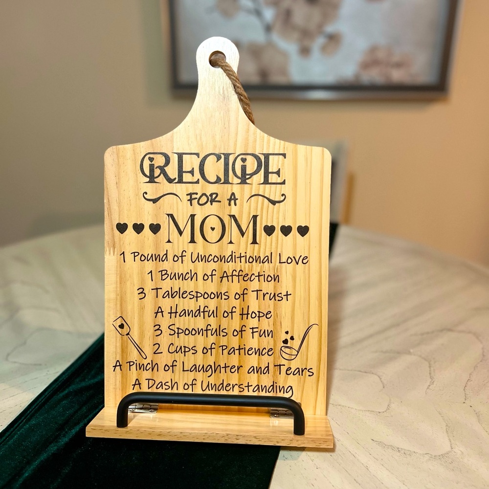 Cookbook stand, mother’s cookbook stand, kitchen decor.
